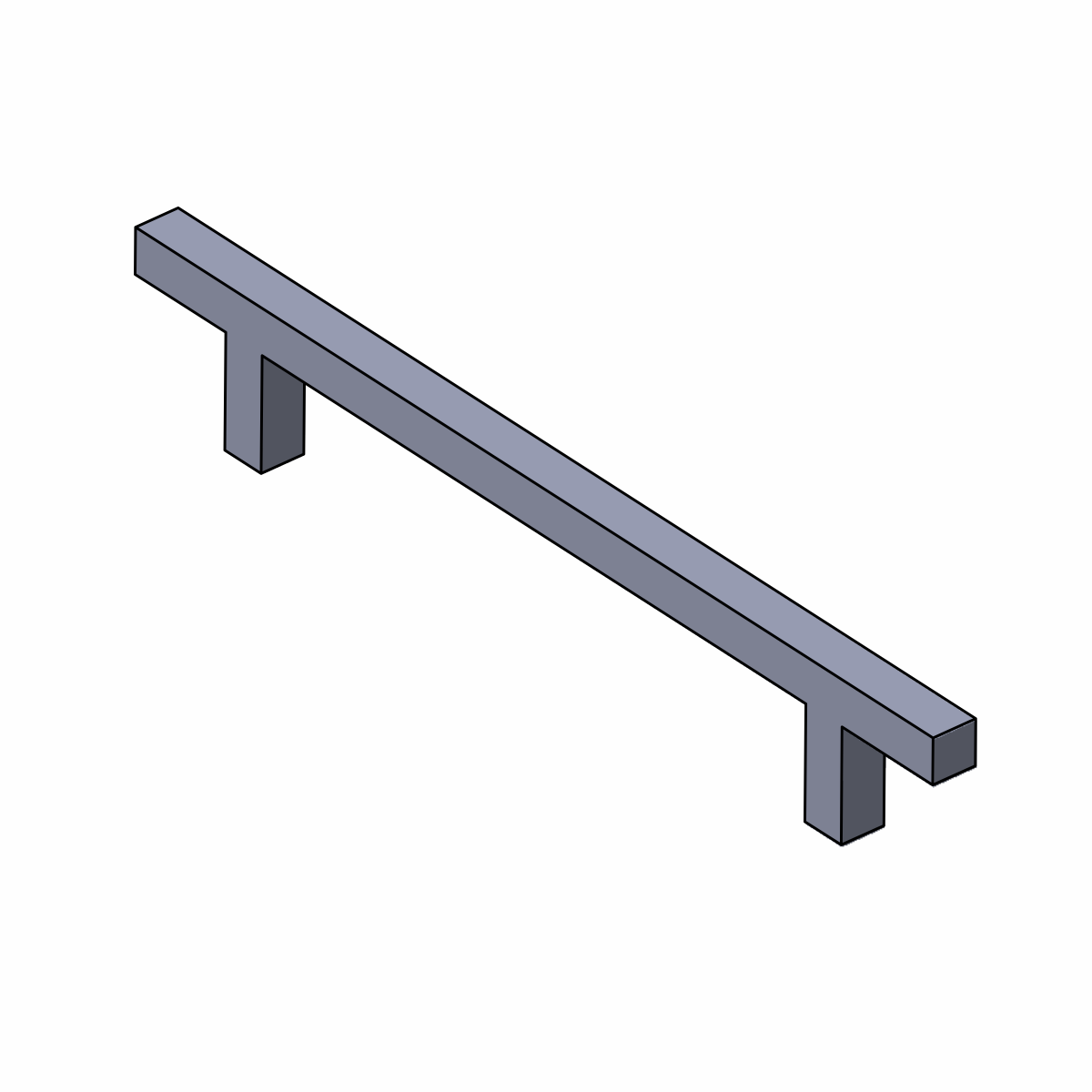 Sq 'H' Rail Bar Handle